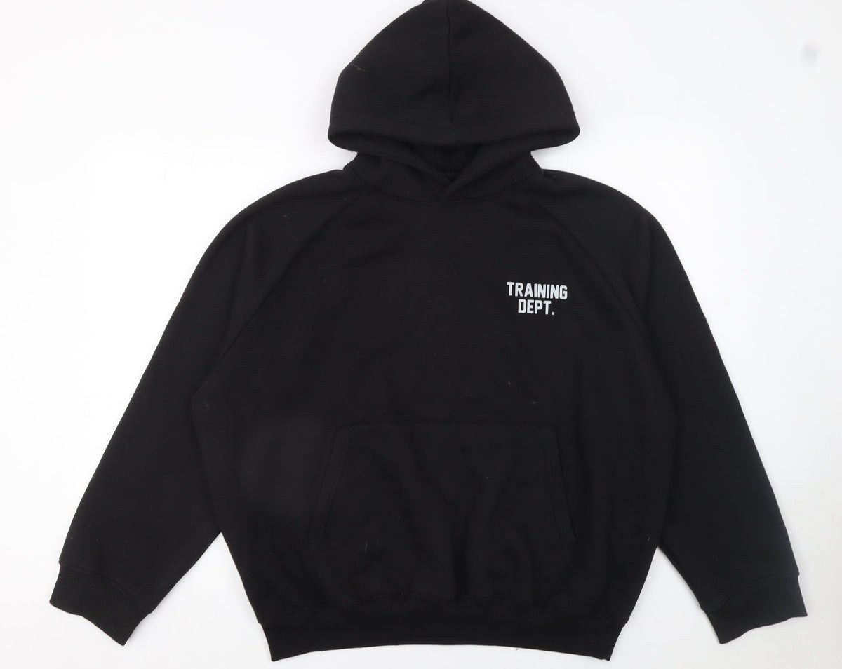 Mens UK Size M MAN Active Black Pullover Hoodie