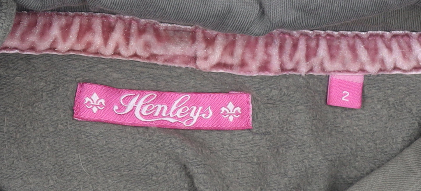 Womens UK Size 2 Henleys Green Pullover Hoodie