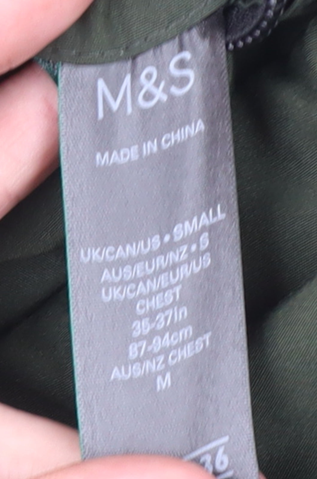 Marks and Spencer Men's Green S Parka Coat Hooded Mid-Length Polyester