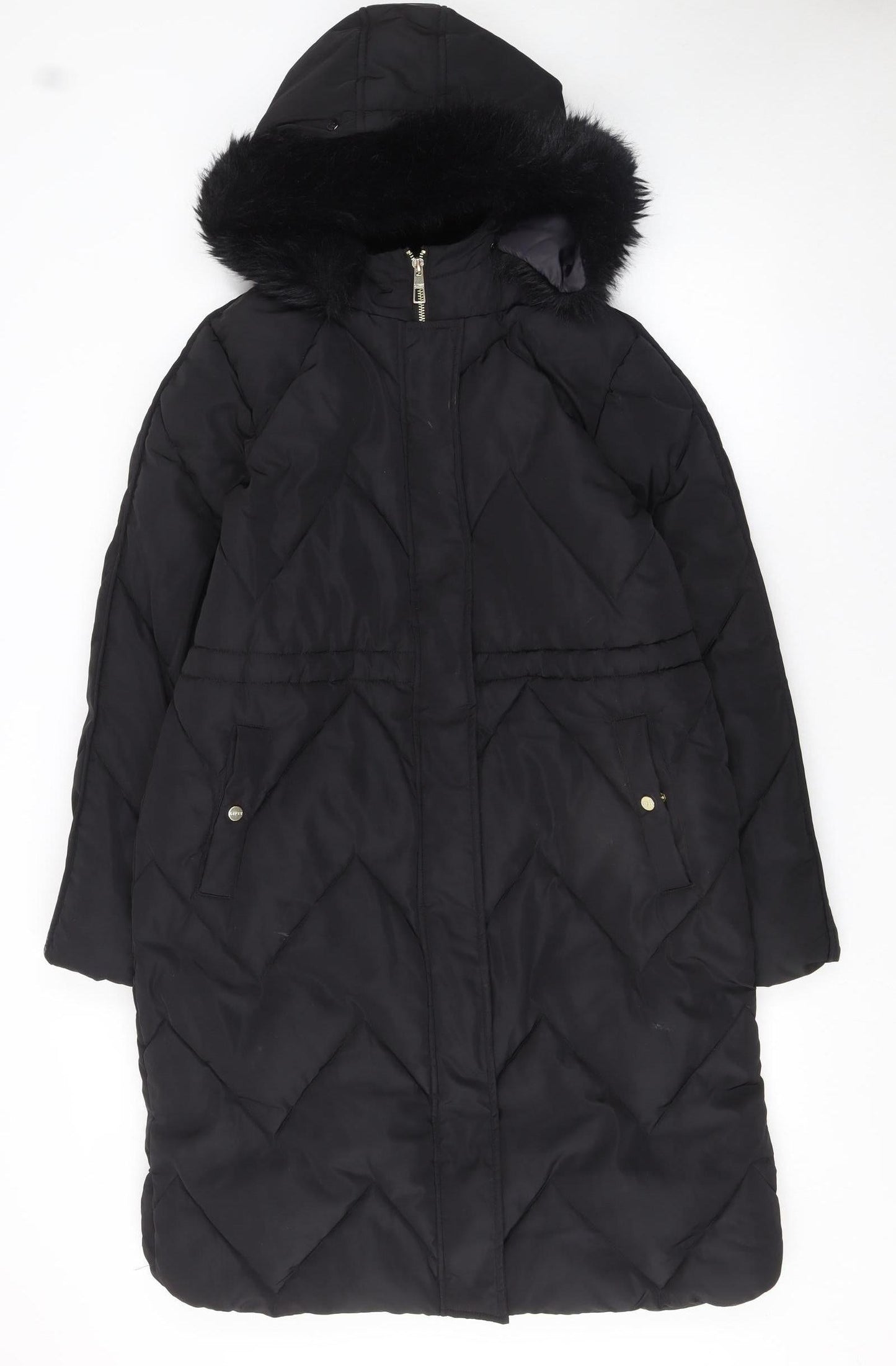 Womens UK Size 12 Lipsy Black Puffer Jacket