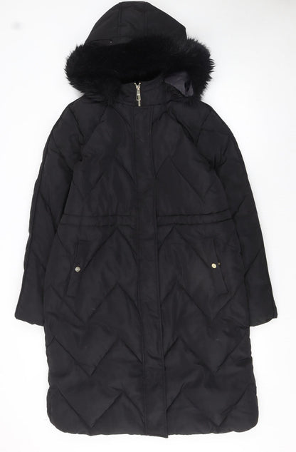 Womens UK Size 12 Lipsy Black Puffer Jacket
