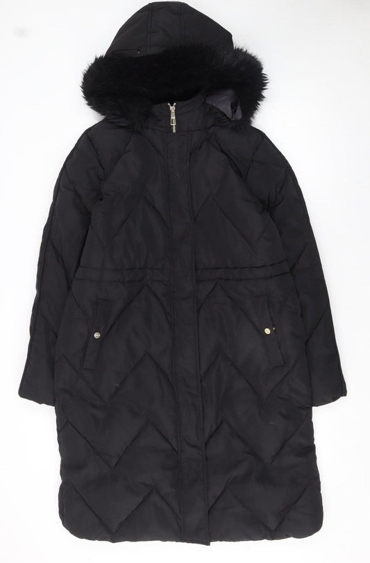 Womens UK Size 12 Lipsy Black Puffer Jacket