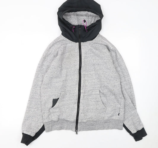 Womens UK Size 10 Converse Grey Full Zip Hoodie