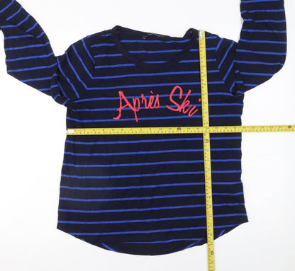 Marks and Spencer Women’s Blue Striped Long Sleeve Après Ski T-Shirt Size 14