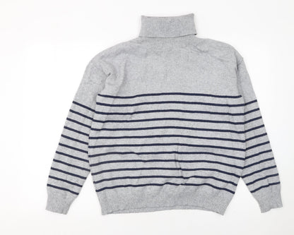 Womens UK Size 10 Apricot Grey Pullover Jumper