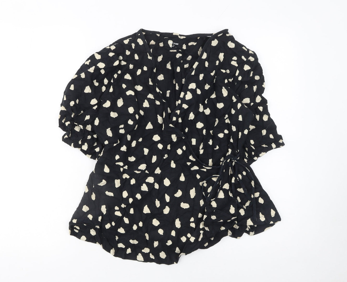 Womens UK Size 12 Marks and Spencer Black Wrap Blouse