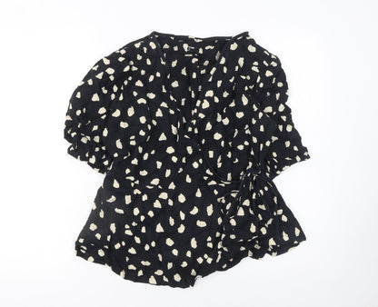 Womens UK Size 12 Marks and Spencer Black Wrap Blouse