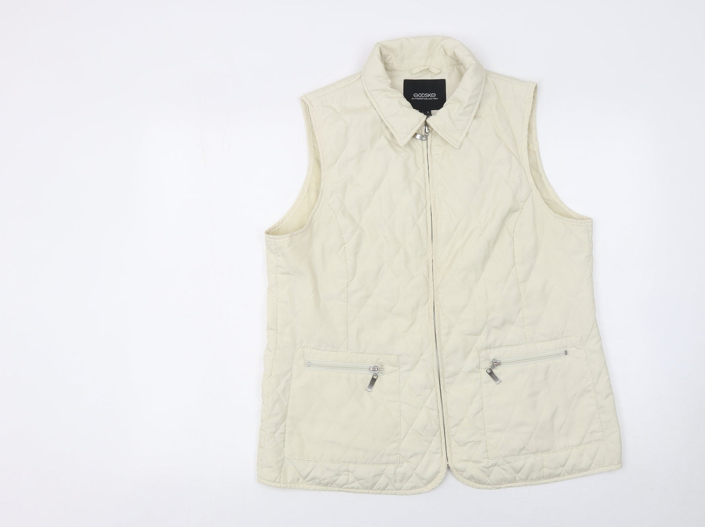 Womens UK Size 16 Godske Ivory Quilted Coat
