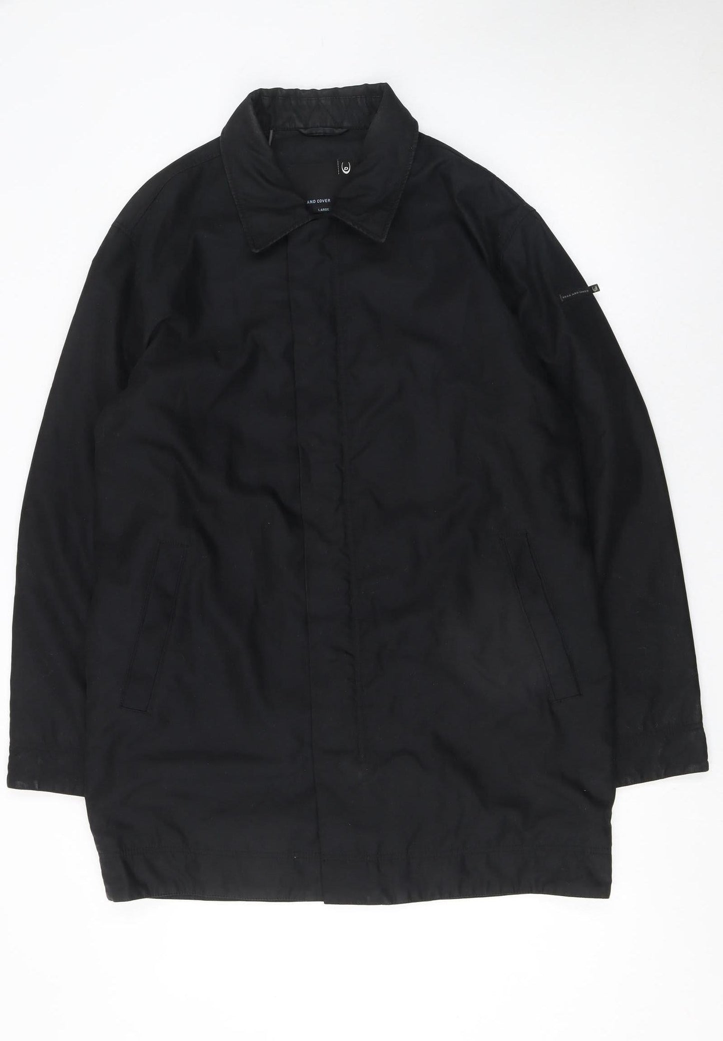 Mens UK Size L Duck and Cover Black Overcoat