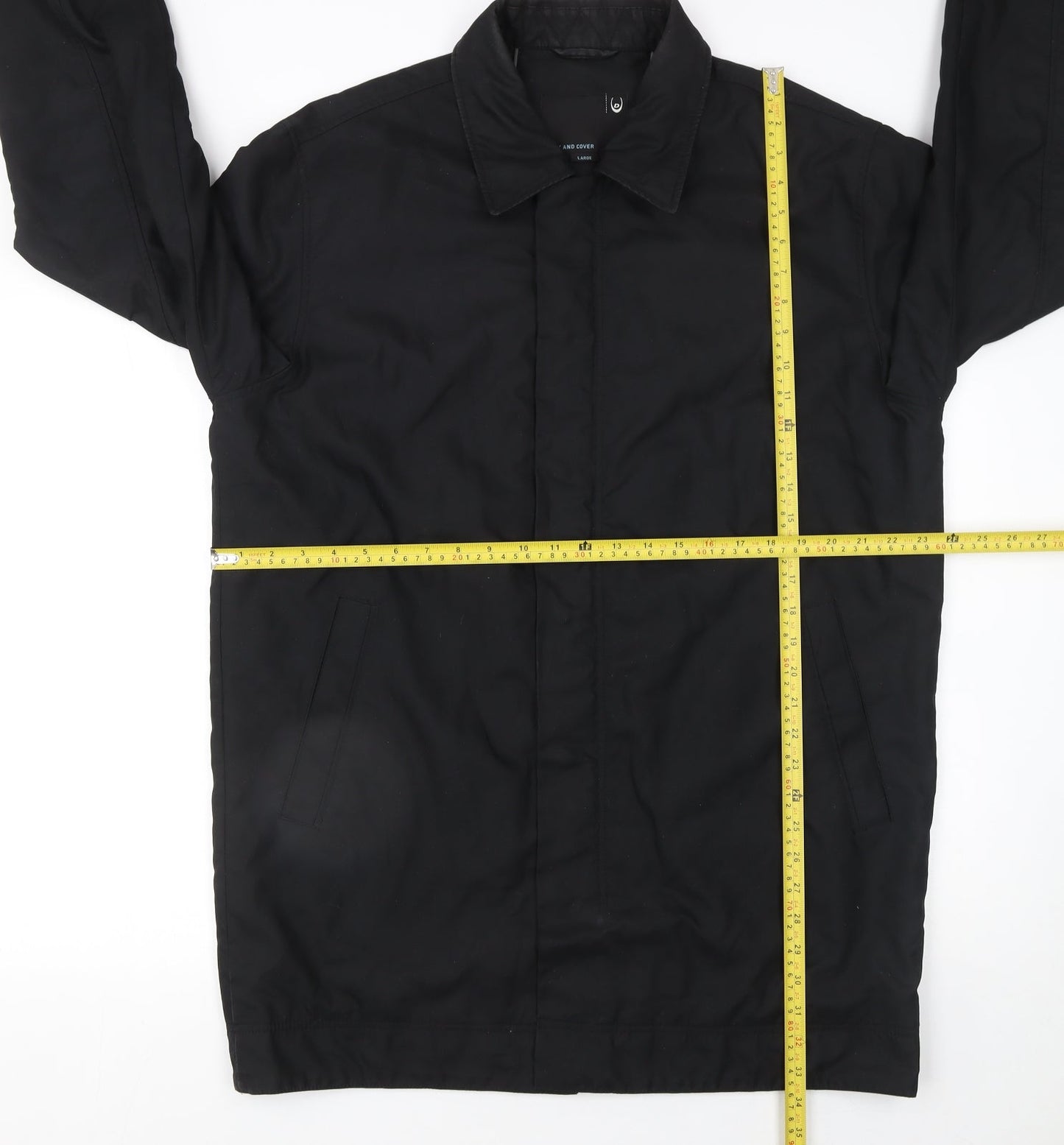 Mens UK Size L Duck and Cover Black Overcoat