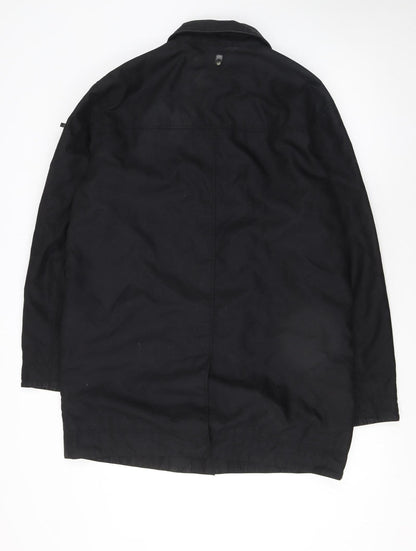Mens UK Size L Duck and Cover Black Overcoat