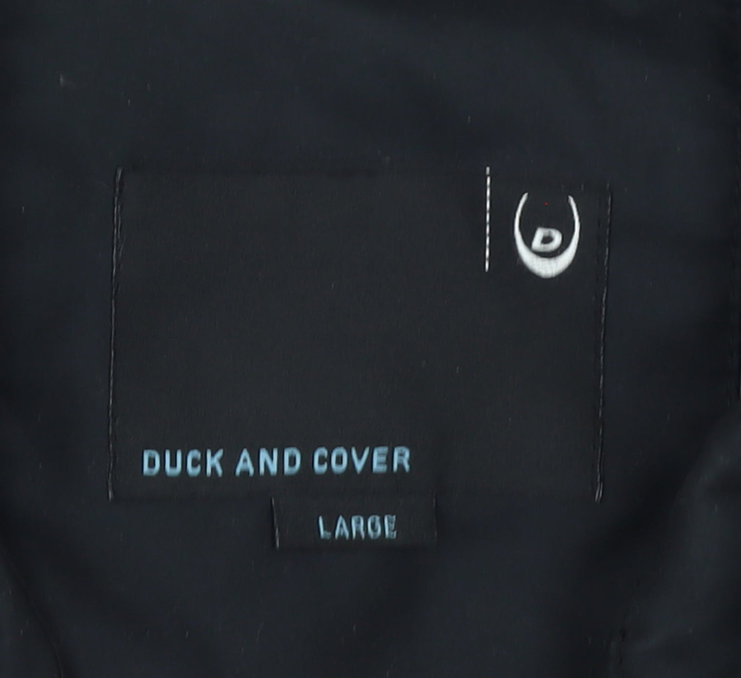 Mens UK Size L Duck and Cover Black Overcoat