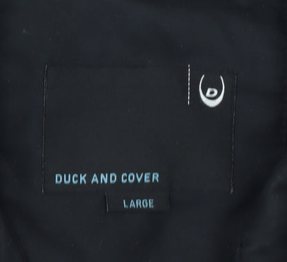 Mens UK Size L Duck and Cover Black Overcoat