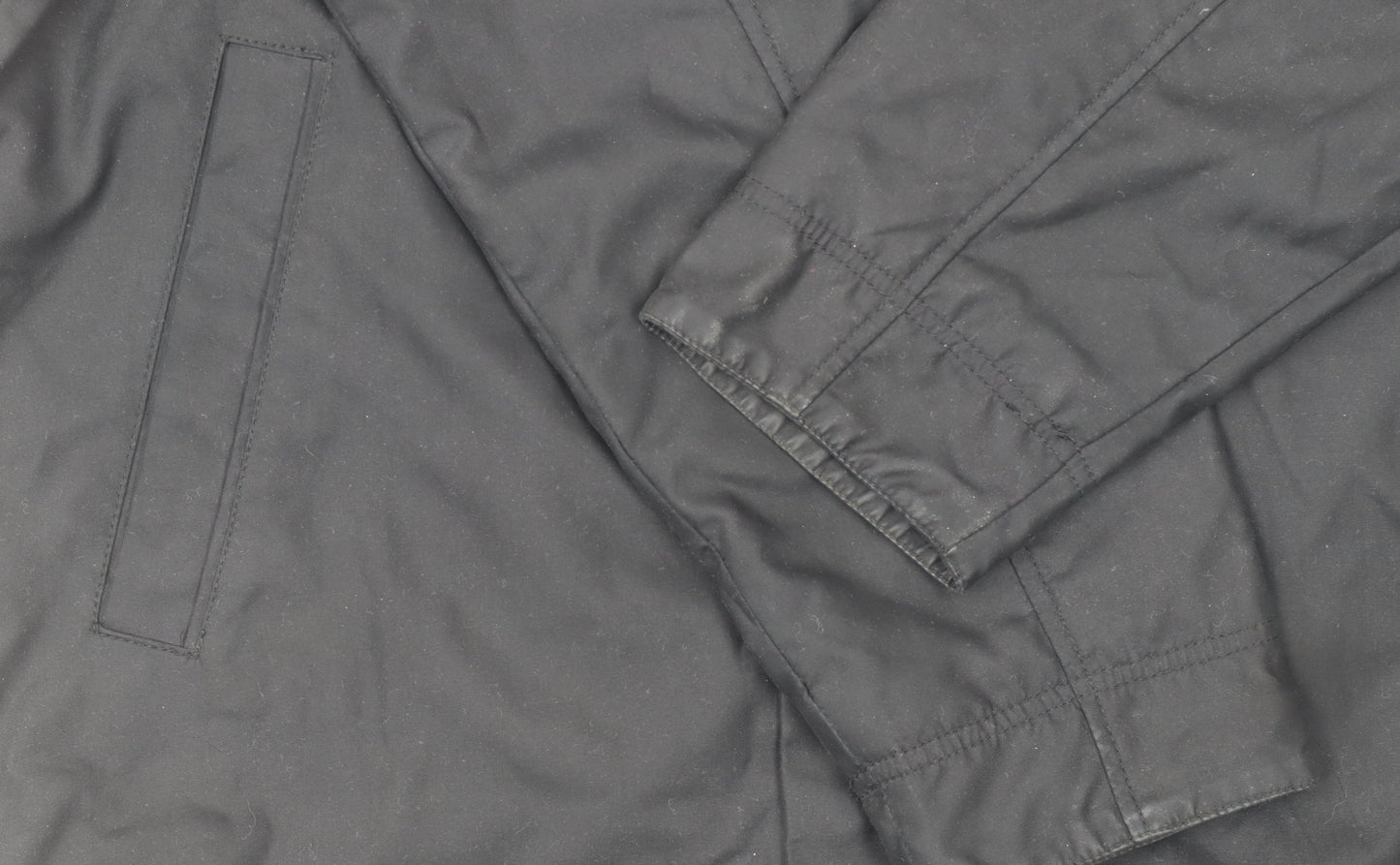Mens UK Size L Duck and Cover Black Overcoat