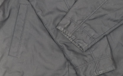Mens UK Size L Duck and Cover Black Overcoat