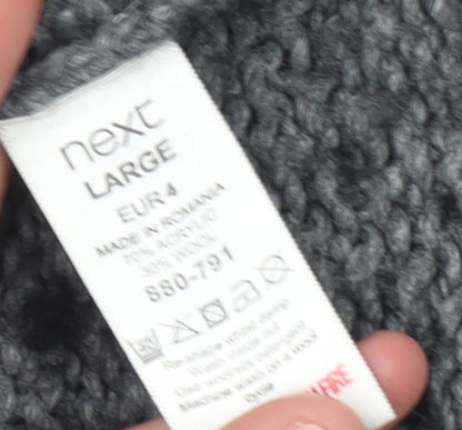 Womens UK Size L NEXT Grey Cardigan Jumper