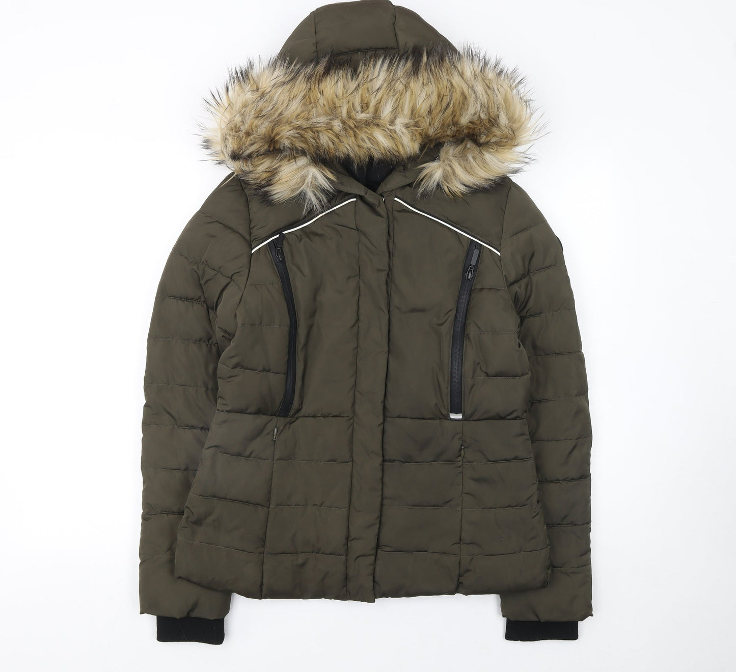 Womens UK Size S Superdry Green Puffer Jacket