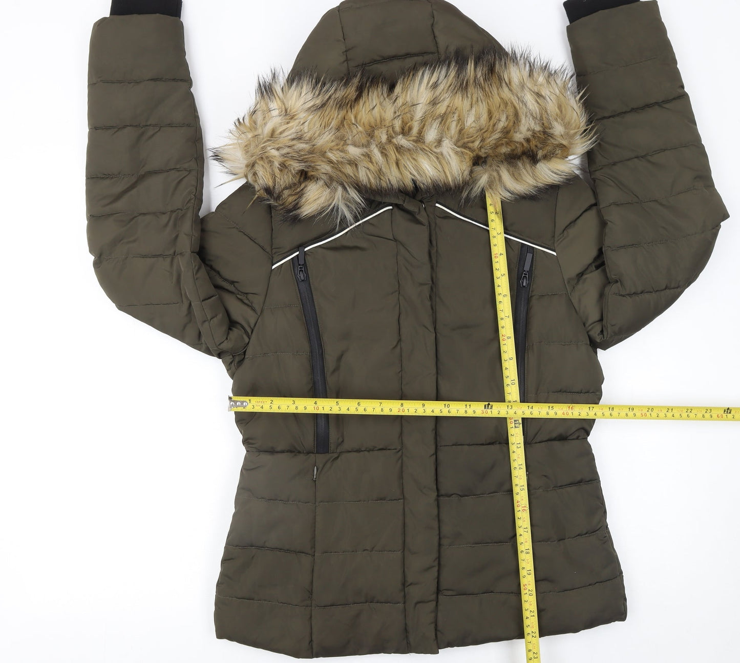 Womens UK Size S Superdry Green Puffer Jacket