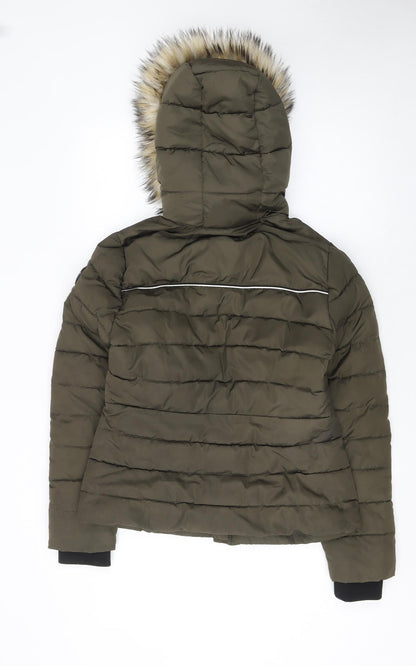 Womens UK Size S Superdry Green Puffer Jacket