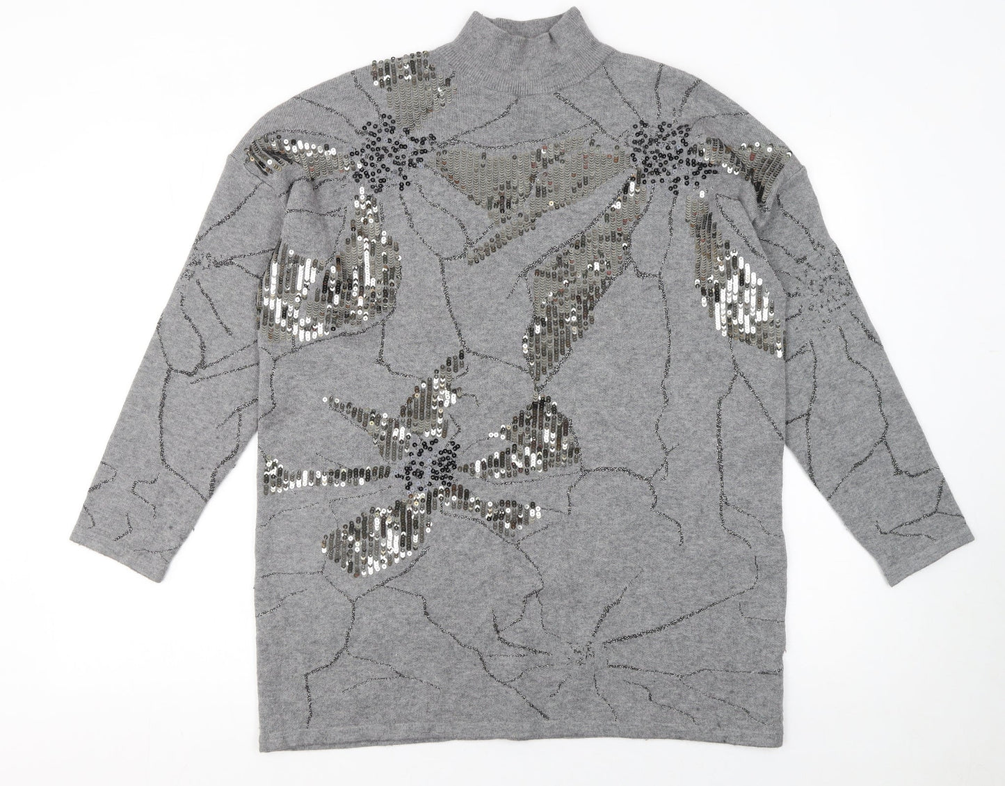 Womens UK Size One Size Studio Grey Pullover Jumper