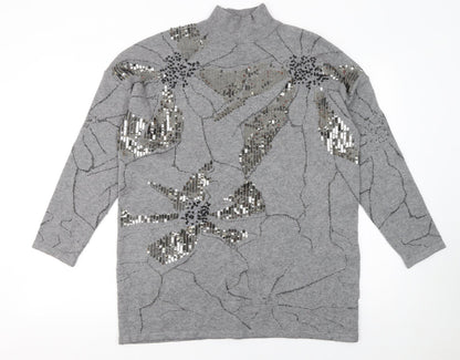 Womens UK Size One Size Studio Grey Pullover Jumper