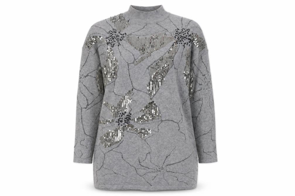 Womens UK Size One Size Studio Grey Pullover Jumper