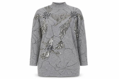 Womens UK Size One Size Studio Grey Pullover Jumper
