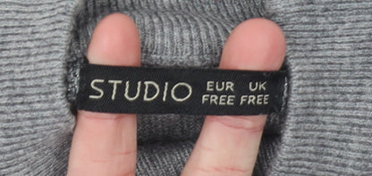 Womens UK Size One Size Studio Grey Pullover Jumper