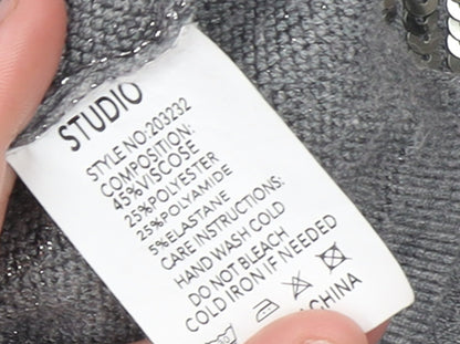 Womens UK Size One Size Studio Grey Pullover Jumper