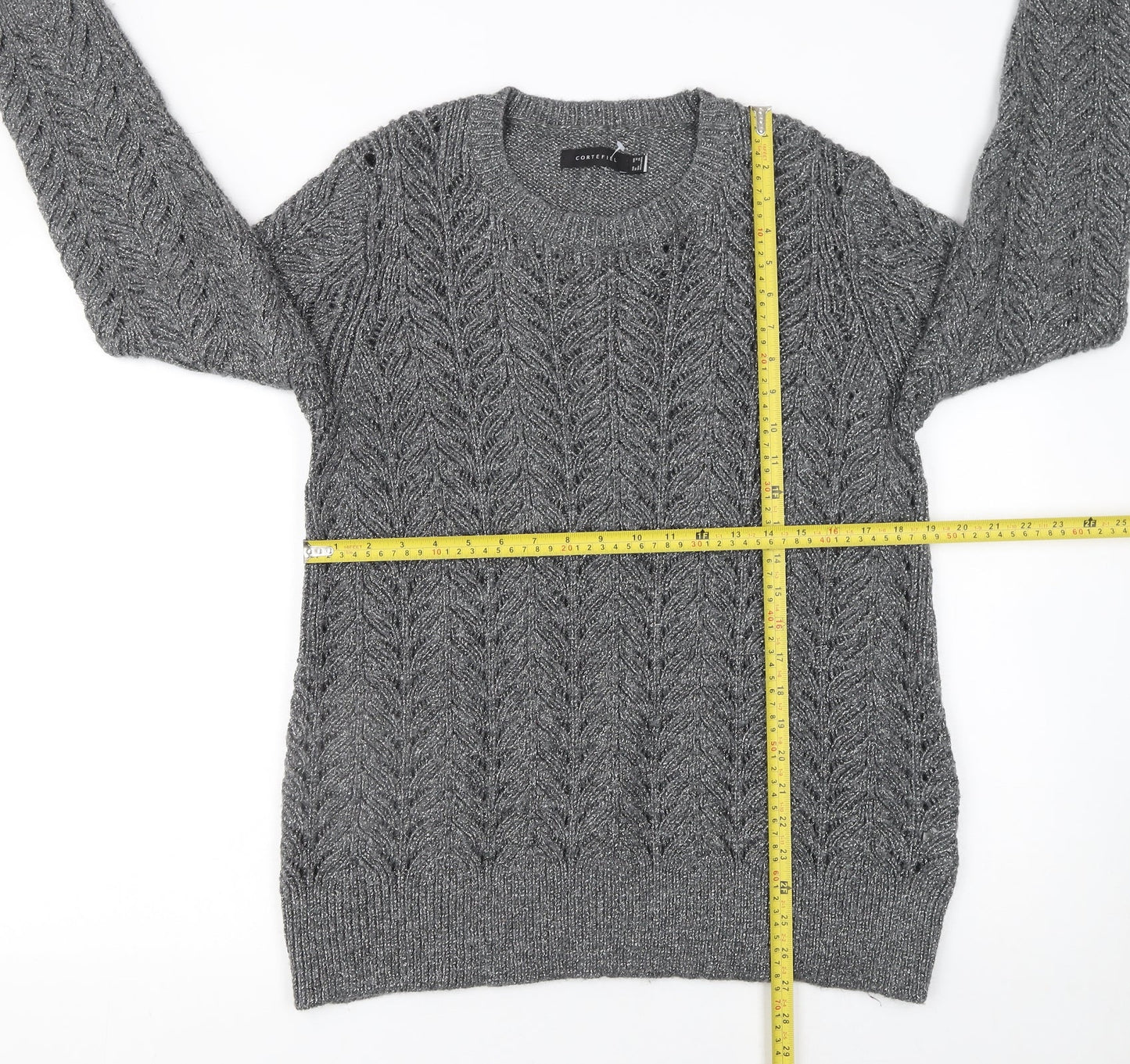 Womens UK Size 16 Cortefiel Grey Pullover Jumper