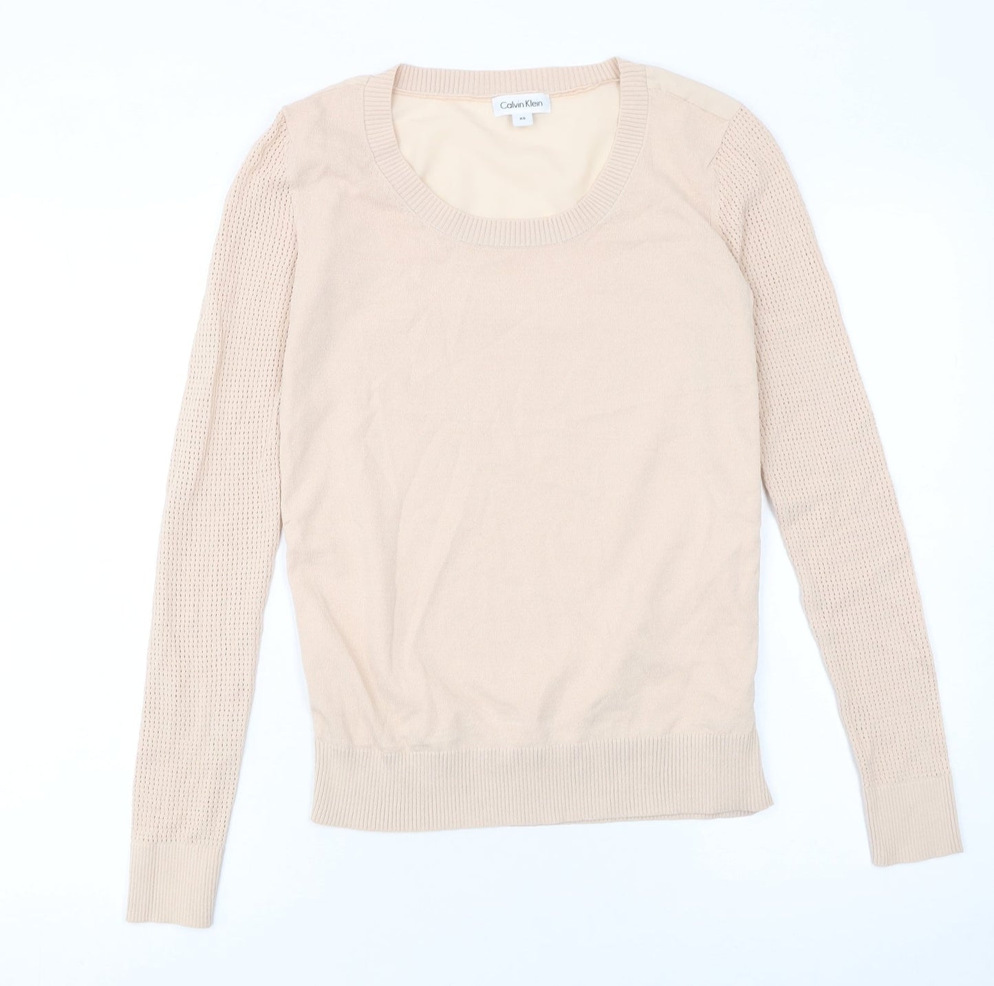 Womens UK Size XS Calvin Klein Beige Pullover Jumper