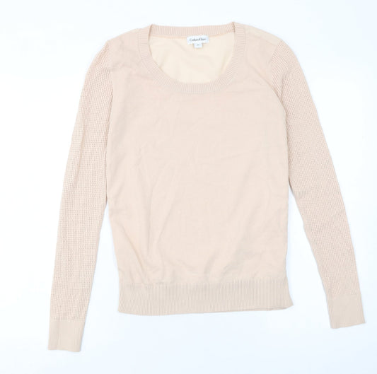 Womens UK Size XS Calvin Klein Beige Pullover Jumper