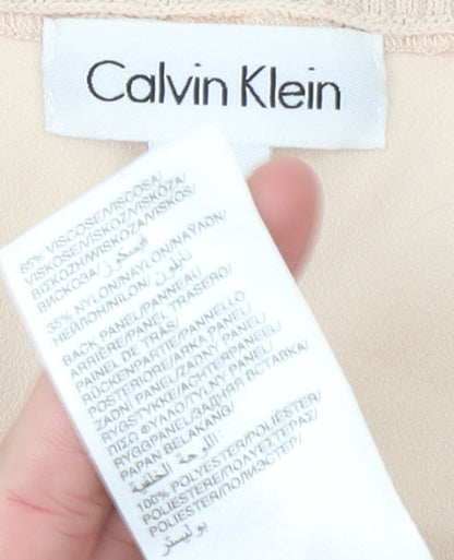 Womens UK Size XS Calvin Klein Beige Pullover Jumper