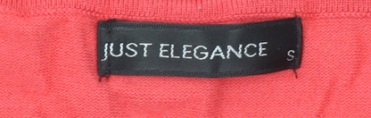 Womens UK Size S Just Elegance Red Pullover Jumper