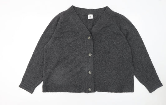 Womens UK Size S CAbi Grey Cardigan Jumper