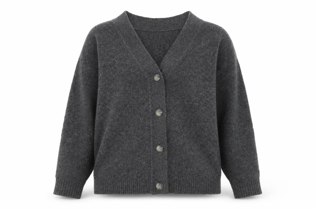 Womens UK Size S CAbi Grey Cardigan Jumper