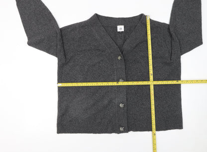 Womens UK Size S CAbi Grey Cardigan Jumper