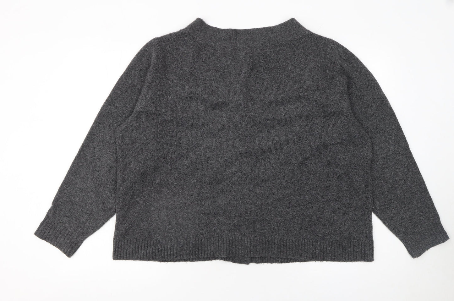 Womens UK Size S CAbi Grey Cardigan Jumper