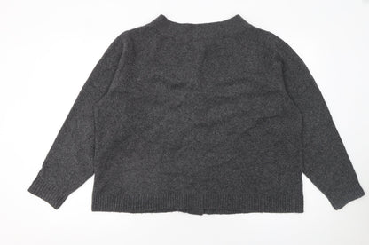 Womens UK Size S CAbi Grey Cardigan Jumper