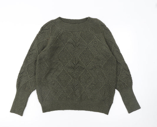 Womens UK Size M Marks and Spencer Green Pullover Jumper