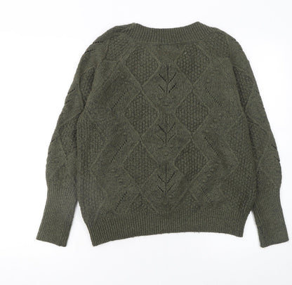 Womens UK Size M Marks and Spencer Green Pullover Jumper