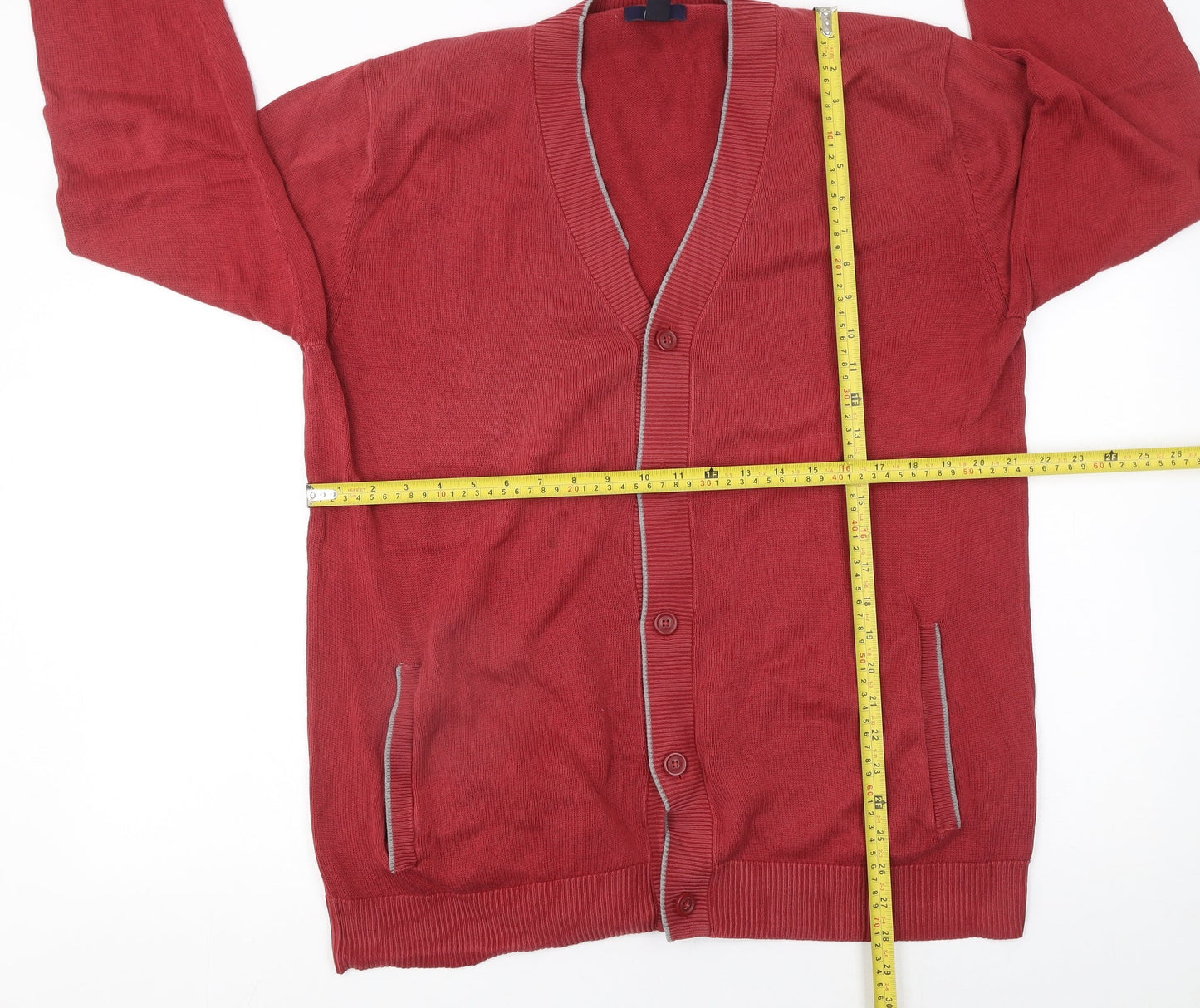 Mens UK Size XL Gap Red Cardigan Jumper