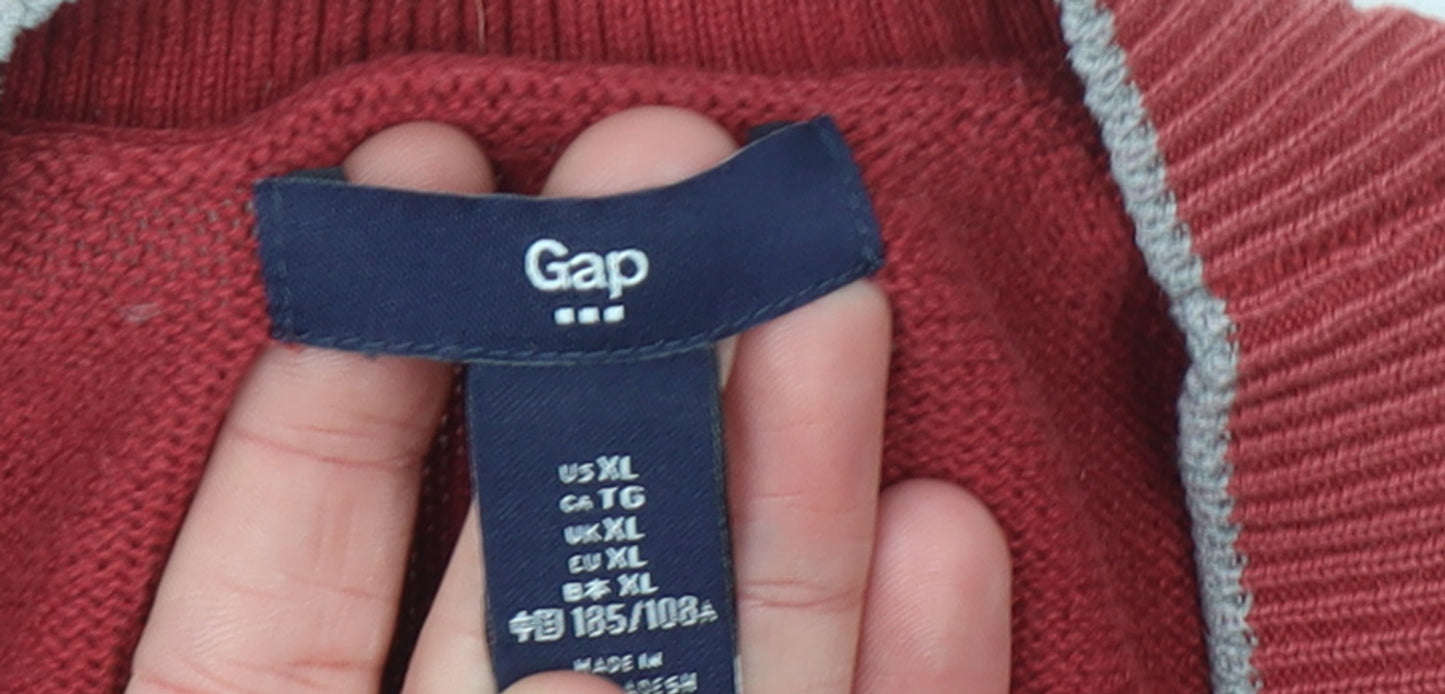 Mens UK Size XL Gap Red Cardigan Jumper