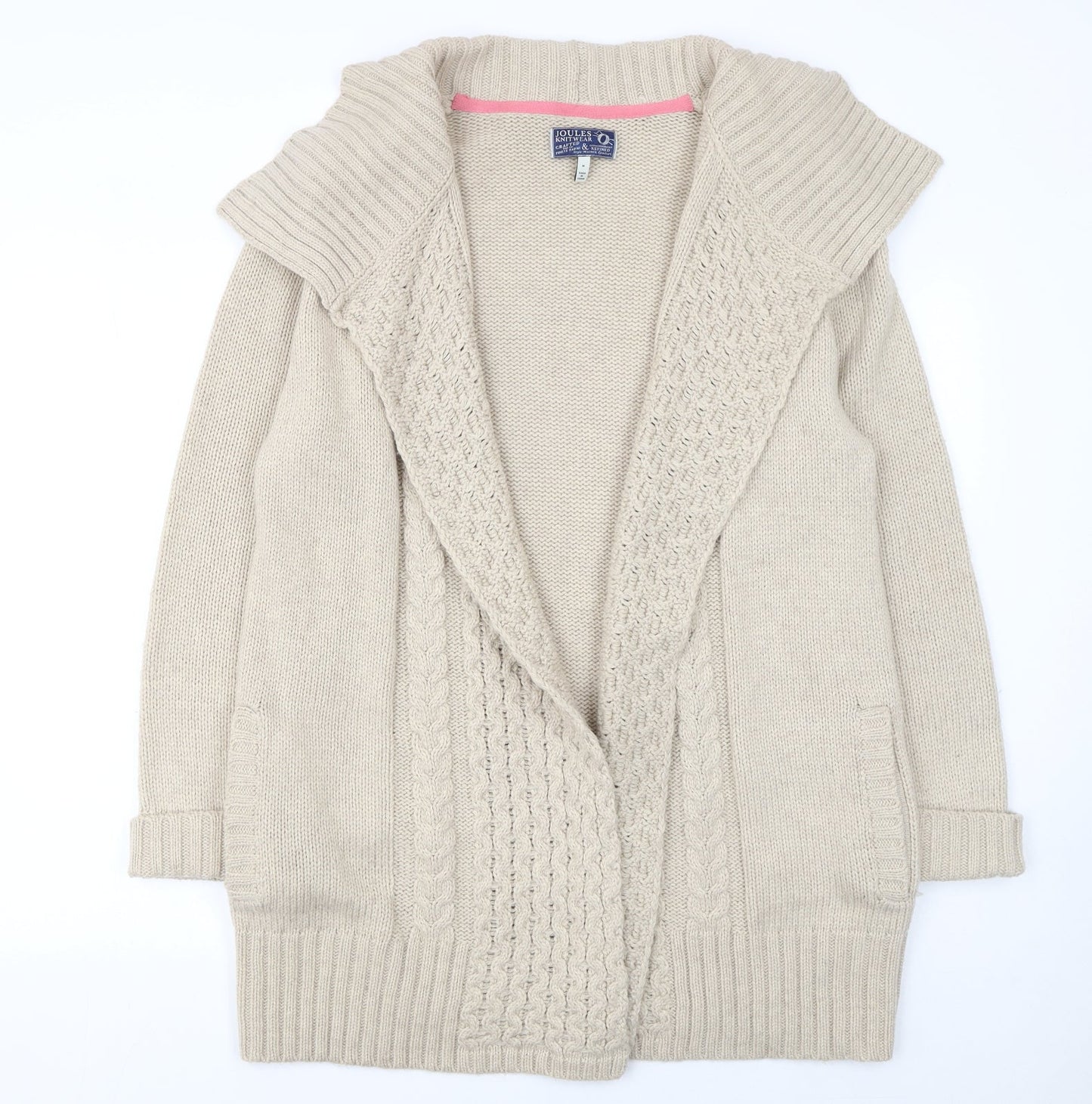 Womens UK Size M Joules Beige Cardigan Jumper