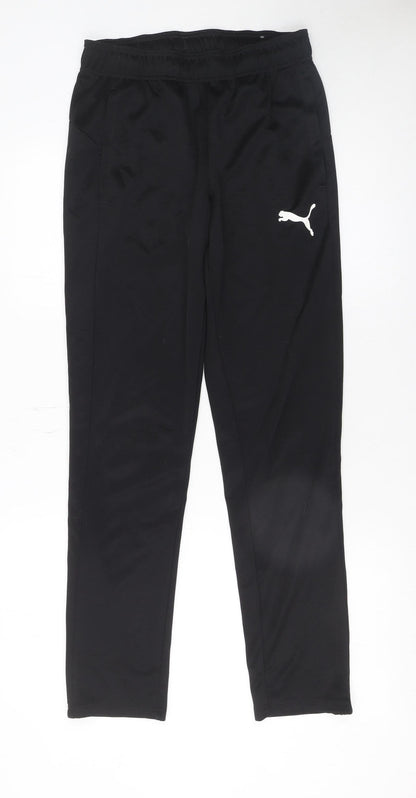 Mens UK Size S PUMA Regular Fit Jogger Black Trousers