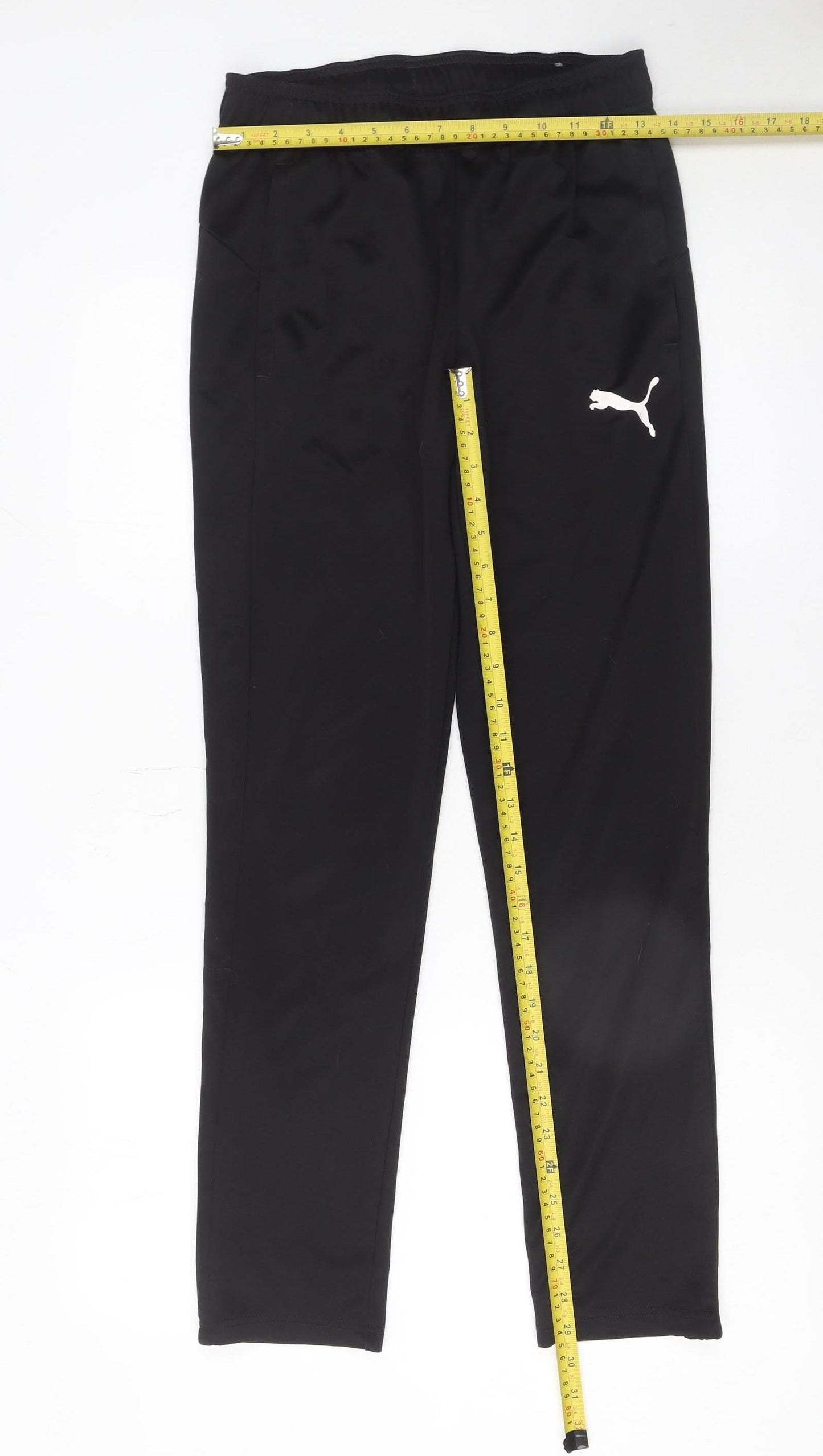 Mens UK Size S PUMA Regular Fit Jogger Black Trousers