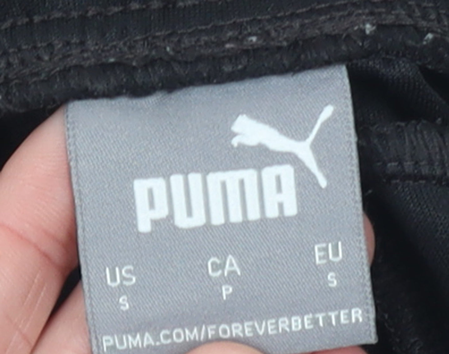 Mens UK Size S PUMA Regular Fit Jogger Black Trousers