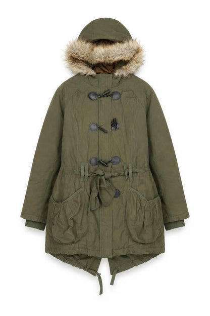 Womens UK Size 16 New Look Green Parka Coat