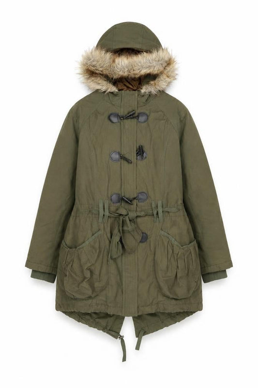 Womens UK Size 16 New Look Green Parka Coat