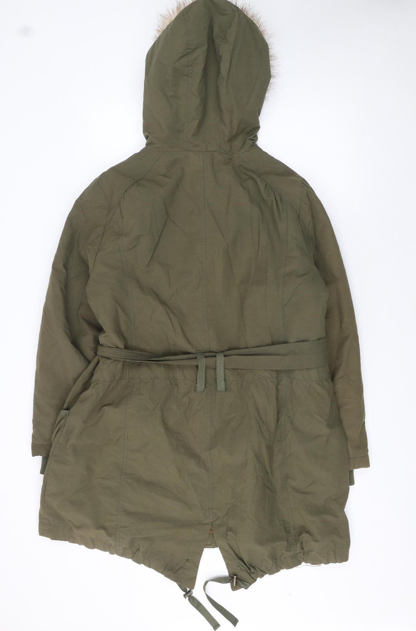 Womens UK Size 16 New Look Green Parka Coat